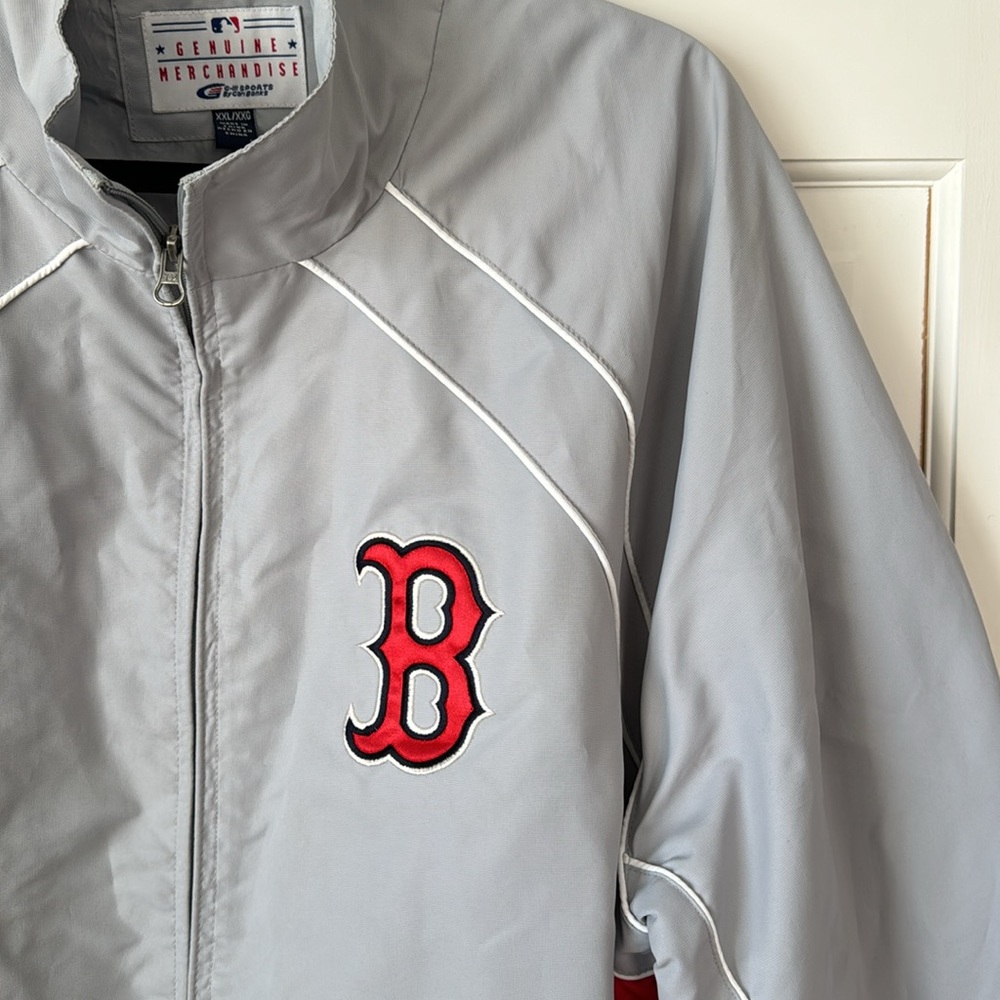 Genuine Merchandise Light Gray Bomber Jacket with Red 'B' Patch